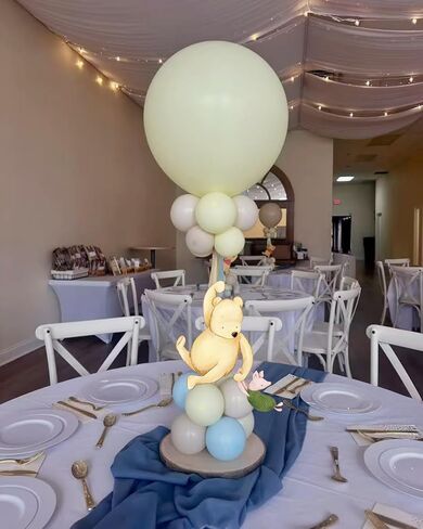 Classic Winnie Cutouts and Blue Yellow Sand White Balloons Arch Kit Pastel Balloons For Pooh Baby Shower Decorations Birthday Party Supplies in Saudi Arabia