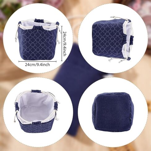 FREEBLOSS Sashiko Bag Kit Sashiko Drawstring Bento Bag Kit DIY Sashiko Bag Making Kit with PET Sashiko Stencil Beginner Friendly Home Decoration Gift Ideas in Saudi Arabia