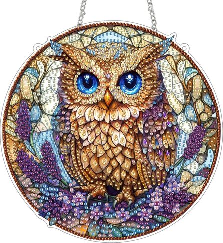 Hanging Diamond Art Kits for Adults Pendant Cross, Special Shaped Crystal DIY Diamond Painting Kit, Acrylic Board Wreath Pendants Double Sided, Home Decor 7.48 x 7.32 Inch D44 in Saudi Arabia