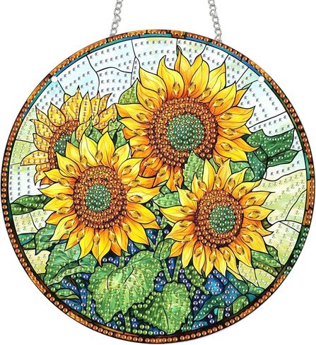 Hanging Diamond Art Kits for Adults Pendant Cross, Special Shaped Crystal DIY Diamond Painting Kit, Acrylic Board Wreath Pendants Double Sided, Home Decor 7.48 x 7.32 Inch D44 in Saudi Arabia