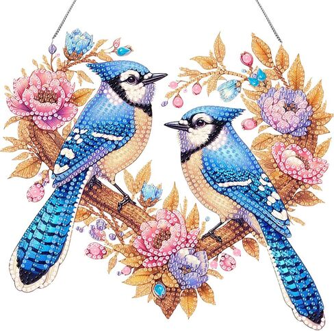 Ristpal Diamond Painting Kits Hanging for Adult, Special Shaped Rhinestone, DIY Acrylic Diamond Art Painting Window Pendants Home Garden Wall Hanging Kits for Home Decor and Gifts (Dragonflies) in Saudi Arabia