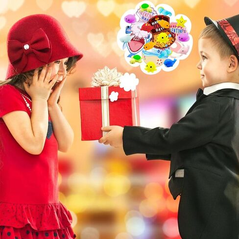 30 حزمة من بطاقات هدايا عيد الحب مع ألعاب موتشي الإسفنجية، ألعاب تململ لطيفة لحيوانات المحيط كاواي، ألعاب تململ لطيفة لتخفيف التوتر للأطفال في حفلات عيد الحب وجوائز تبادل الفصول الدراسية in Kuwait