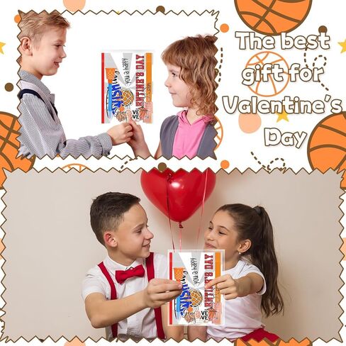 30 Set Valentine's Day Gifts Bulk Basketball Party Favors Basketball Hoop Pens Set Keychains Stickers Card Classroom Rewards Prizes Party Valentine's Present from Teacher in Saudi Arabia
