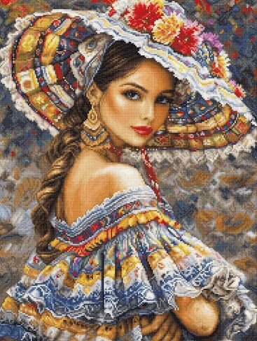 طقم غرز متقاطعة من Luca-S ذهبي، غرز متقاطعة محسوبة للبالغين، طقم تطريز - المهرجان المكسيكي، B706 in Saudi Arabia