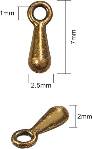 Kitbeads 600pcs Alloy Extender Chain Terminator Charm Tear Drop Dangle End Beads End Piece for DIY Jewelry Findings Necklace Making(6 Colors) in Kuwait