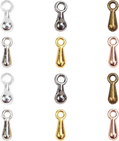 Kitbeads 600pcs Alloy Extender Chain Terminator Charm Tear Drop Dangle End Beads End Piece for DIY Jewelry Findings Necklace Making(6 Colors) in Kuwait