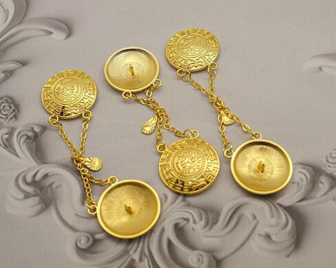 Set of 12 Charro Ornate Metal Button, Charro Chains, Vaquera Buttons, Quinceañera Accessory, Mariachi Suit Sewing Button, Suit Blazer Button (Gold) in Saudi Arabia