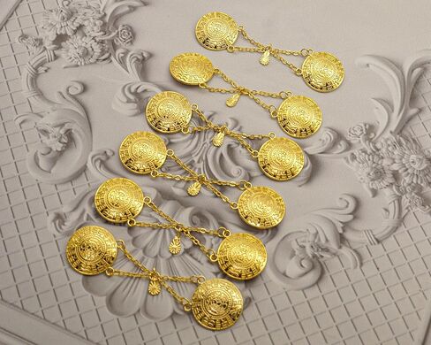 Set of 12 Charro Ornate Metal Button, Charro Chains, Vaquera Buttons, Quinceañera Accessory, Mariachi Suit Sewing Button, Suit Blazer Button (Gold) in Saudi Arabia