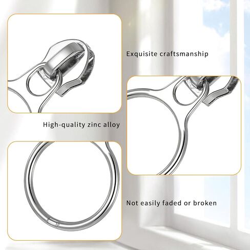 20 Pcs Zipper Pulls #5 Zinc Alloy #5 Silver Ring Star Zipper Head Small Fashion Coil Zippers Puller Metal Zippers Sliders for Luggages Purses Bags Clothes Shoes in Saudi Arabia