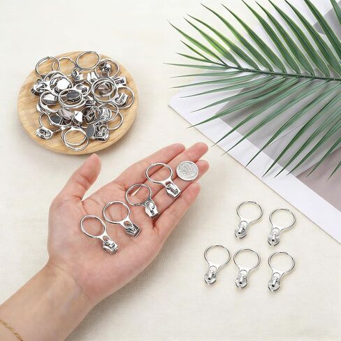 20 Pcs Zipper Pulls #5 Zinc Alloy #5 Silver Ring Star Zipper Head Small Fashion Coil Zippers Puller Metal Zippers Sliders for Luggages Purses Bags Clothes Shoes in Saudi Arabia