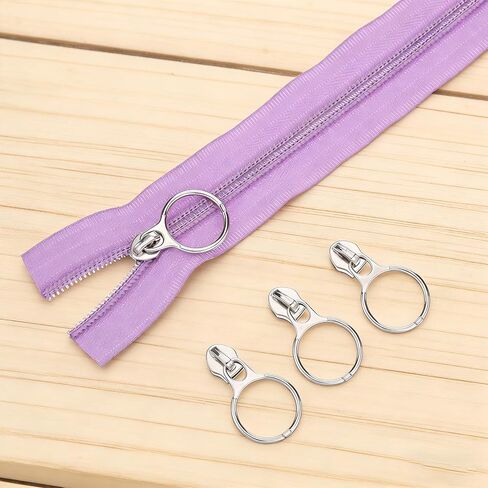 20 Pcs Zipper Pulls #5 Zinc Alloy #5 Silver Ring Star Zipper Head Small Fashion Coil Zippers Puller Metal Zippers Sliders for Luggages Purses Bags Clothes Shoes in Saudi Arabia