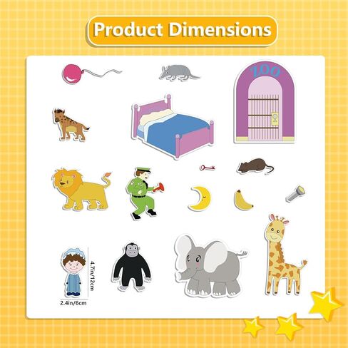 قطع لوحة القصة من Thryvomniq لباد قصة الغوريلا قبل النوم لمرحلة ما قبل المدرسة ورياض الأطفال ورواية القصص والأنشطة التعليمية ألعاب اللباد ألعاب تفاعلية in Kuwait