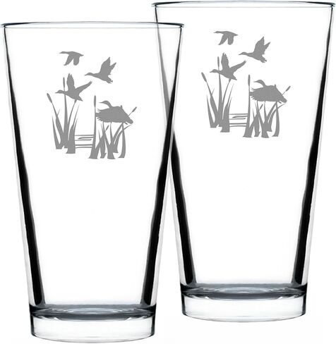 Duck Pond - Pint Glass for Beer - Cabin Themed Gifts or Rustic Decor for Men and Women - Fun Drinking or Party Glasses - 16 oz in Kuwait