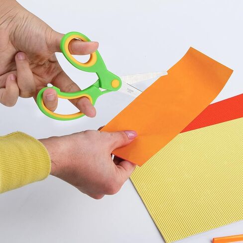 3PCS Youngsters' Safety Scissors Set Left Handed Blunt Tip Soft Grip Metal Blades for Crafts, School Projects, DIY and Art Activities, Multicolor in Saudi Arabia