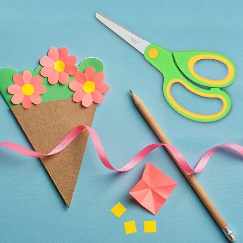 3PCS Youngsters' Safety Scissors Set Left Handed Blunt Tip Soft Grip Metal Blades for Crafts, School Projects, DIY and Art Activities, Multicolor in Saudi Arabia