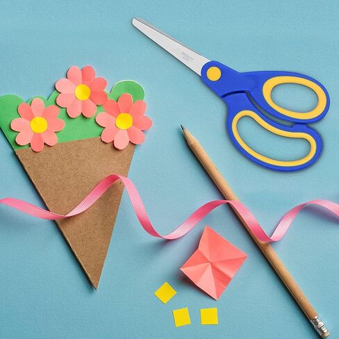 3PCS Youngsters' Safety Scissors Set Left Handed Blunt Tip Soft Grip Metal Blades for Crafts, School Projects, DIY and Art Activities, Multicolor in Saudi Arabia