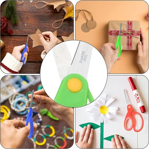 3PCS Youngsters' Safety Scissors Set Left Handed Blunt Tip Soft Grip Metal Blades for Crafts, School Projects, DIY and Art Activities, Multicolor in Saudi Arabia
