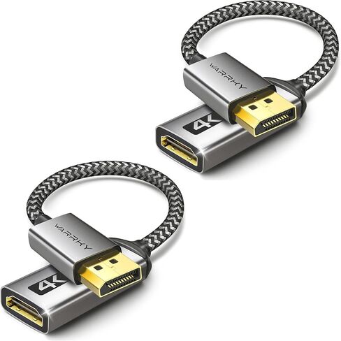 Warrky 4K DisplayPort to HDMI Adapter, Uni-Directional DP 1.2 to HDMI 2.0 | DisplayPort to HDMI Adapter Male to Female, Reinforced Anti-Break, 4K UHD Passive Uni-Directional DP to HDMI for Dell HP in Kuwait