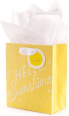 Hallmark 13" Large Gift Bag with Tissue Paper (B-A-B-Y, Yellow) for Baby Showers, New Parents and More in Saudi Arabia