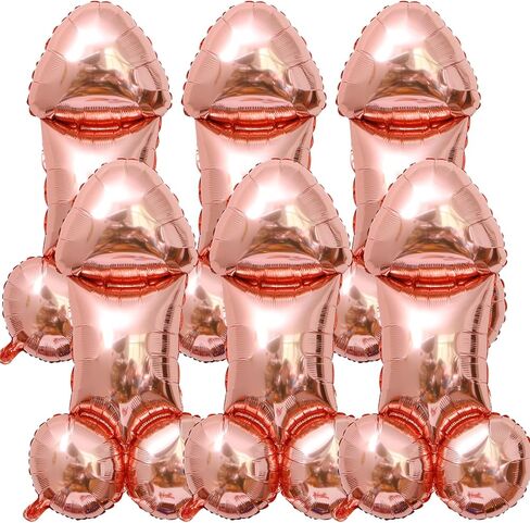6 Pcs Bachelorette Balloons Funny Bachelorette Party Favors Decorations for Unique Party Bridal Shower and Engagement (Rose Gold) in Saudi Arabia