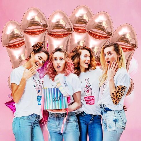 6 Pcs Bachelorette Balloons Funny Bachelorette Party Favors Decorations for Unique Party Bridal Shower and Engagement (Rose Gold) in Saudi Arabia