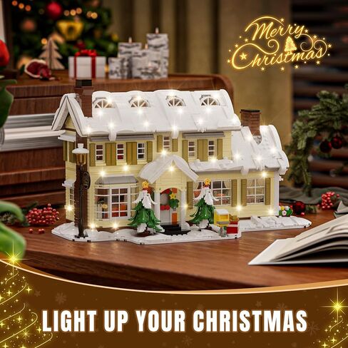 Christmas Holiday House Building Blocks Set, Christmas Village House Building Kit with Warm LED Lights, Christmas Toys, Winter Collection, Retro for Adults and Kids(2069PCS) in Saudi Arabia