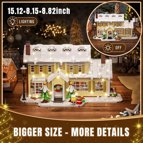 Christmas Holiday House Building Blocks Set, Christmas Village House Building Kit with Warm LED Lights, Christmas Toys, Winter Collection, Retro for Adults and Kids(2069PCS) in Saudi Arabia