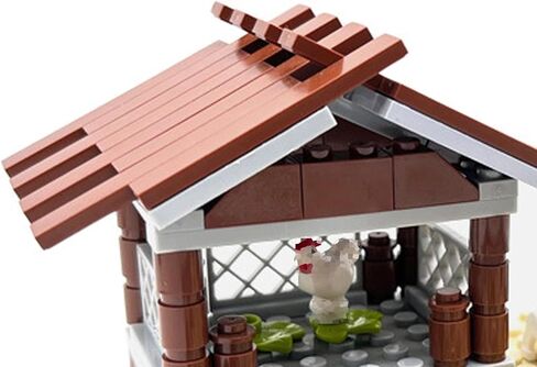 Barn and Farm Building Block Set D, Chicken Coop, Garden, Crops, Compatible with Lego 853792 Accessory for Ages 6-12 in Saudi Arabia
