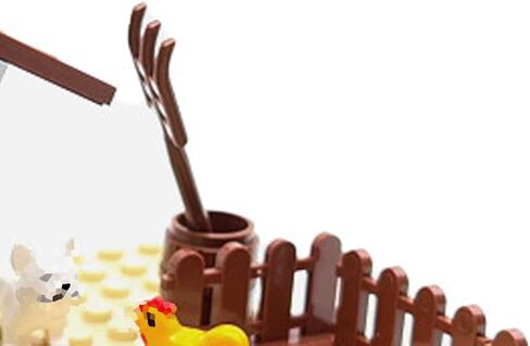 Barn and Farm Building Block Set D, Chicken Coop, Garden, Crops, Compatible with Lego 853792 Accessory for Ages 6-12 in Saudi Arabia
