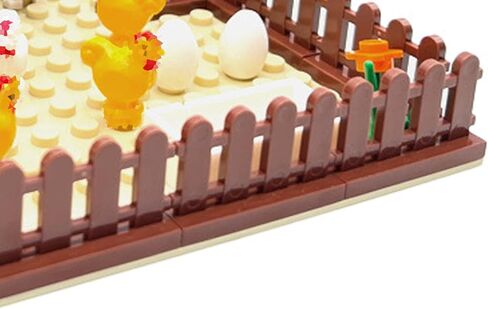 Barn and Farm Building Block Set D, Chicken Coop, Garden, Crops, Compatible with Lego 853792 Accessory for Ages 6-12 in Saudi Arabia