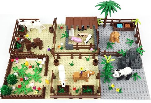 Barn and Farm Building Block Set D, Chicken Coop, Garden, Crops, Compatible with Lego 853792 Accessory for Ages 6-12 in Saudi Arabia