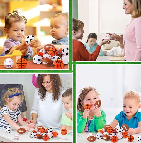 Zhanmai 36 Pcs Valentines Day Sport Stress Balls with Gift Cards for Kids Valentines Basketball Baseball Football Party Favors Supplies for Stuffers Piñata Filler Classroom School Exchange Prize in Saudi Arabia