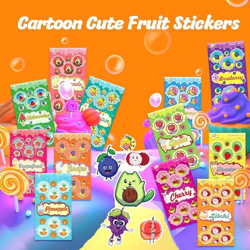 48 Sheets Scratch and Sniff Stickers, Scented Sticker for Kids,12 Different Scents Fruits Theme Smelly Stickers, Motivational Incentive Reward & Games for Kids & Teachers School Class Supplies in Saudi Arabia