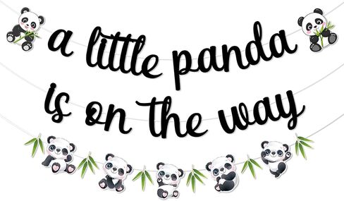 JOYMEMO A Little Panda Is on The Way Banners, Panda Baby Shower Decorations, Animals Theme Pregnancy Celebration Newborn Party Supplies in Saudi Arabia