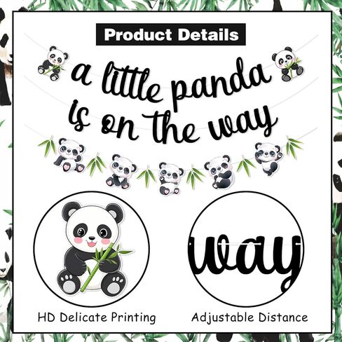 JOYMEMO A Little Panda Is on The Way Banners, Panda Baby Shower Decorations, Animals Theme Pregnancy Celebration Newborn Party Supplies in Saudi Arabia