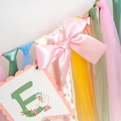 لافتة كرسي مرتفع من Upfirst ONE Silly Goose - لافتة كرسي مرتفع لعيد الميلاد الأول للفتيات، لوازم حفلات غزل الأوز الوردي (لافتة وردية أوزة سخيفة) in Kuwait