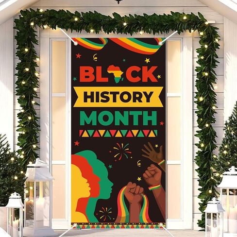 Black History Month Door Cover - African American Festival Party Decorations, Black History Month Classroom Door Banner Front Porch Sign Indoor Outdoor Decor in Saudi Arabia