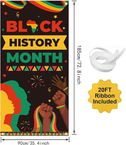 Black History Month Door Cover - African American Festival Party Decorations, Black History Month Classroom Door Banner Front Porch Sign Indoor Outdoor Decor in Saudi Arabia