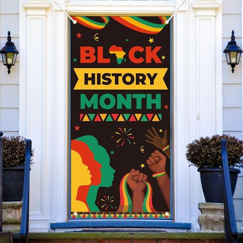 Black History Month Door Cover - African American Festival Party Decorations, Black History Month Classroom Door Banner Front Porch Sign Indoor Outdoor Decor in Saudi Arabia