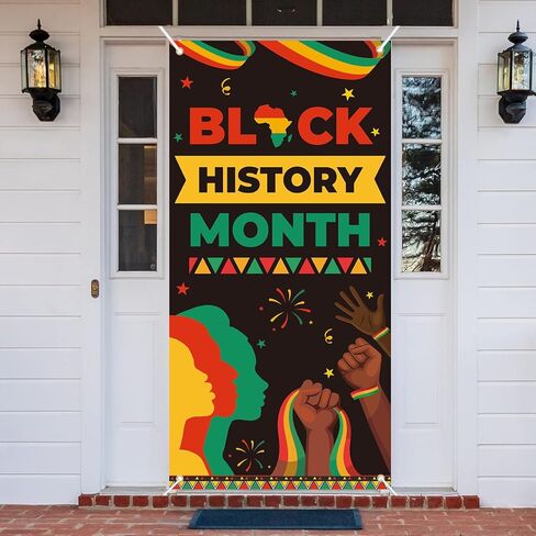 Black History Month Door Cover - African American Festival Party Decorations, Black History Month Classroom Door Banner Front Porch Sign Indoor Outdoor Decor in Saudi Arabia