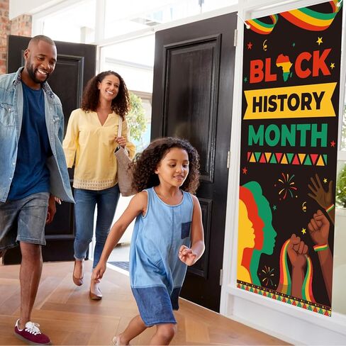 Black History Month Door Cover - African American Festival Party Decorations, Black History Month Classroom Door Banner Front Porch Sign Indoor Outdoor Decor in Saudi Arabia