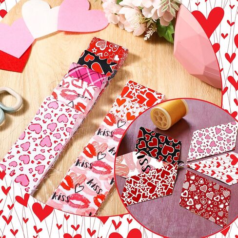 VitalCozy 40 Pcs Valentine‘s Day Cotton Fabric Quilting Strips Craft Fabric Bundle Cotton Strips Patchwork Sets with Different Patterns Craft Sewing Supplies for DIY in Saudi Arabia