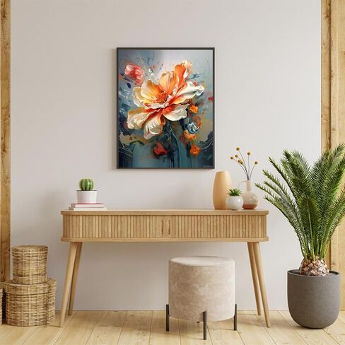 VNUIEHG Detailed Paint by Number for Adults, Abstract Flower, Explore The Creative Experience of Digital Art, 40x50cm, Without Frame in Kuwait