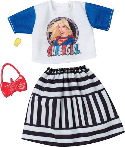 Barbie Clothes: DC Comics Supergirl Top Doll, Skirt & 2 Accessories in Saudi Arabia