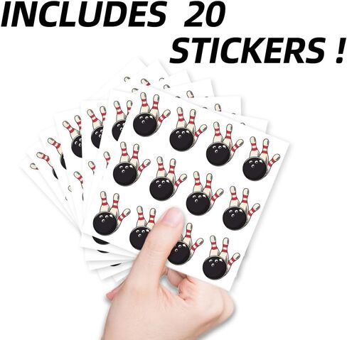 AHANDMAKER 240Pcs Self-Adhesive Bowling Stickers, Sports Theme Planner Stickers, Retirement Party Favors Labels for Planner Calendar Scrapbook Crafting Arts Gift Bag Seal Theme Party Decor 90x90mm in Saudi Arabia