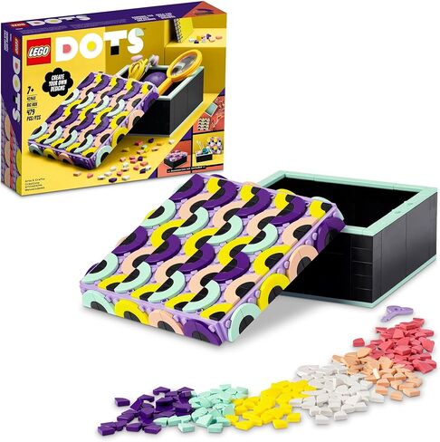 مجموعة LEGO DOTS Big Box 41960 للفنون والحرف اليدوية للأطفال من سن 6 سنوات فما فوق، منظم ترتيب مكتب DIY أو صينية تخزين مجوهرات الألعاب، نشاط تزيين إبداعي in Kuwait