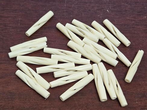 50 Pieces Carved White Pipe Buffalo Bone Loose Beads 1 1/2" in Saudi Arabia