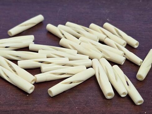 50 Pieces Carved White Pipe Buffalo Bone Loose Beads 1 1/2" in Saudi Arabia