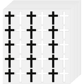 2400 Pcs Mini Cross Stickers Christian Religious Catholic Small Stickers for Christian Athlete Baseball Football Basketball Helmet Water Bottle Backpack Sport Supplies (0.51 x 0.35 Inches) in Kuwait