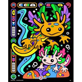 Axolotl Oasis - Fuzzy Coloring Poster - All Ages Coloring for Kids, Toddlers, Teens, and Adults (Great for Arts and Crafts Coloring Time, After School, or as a Family Activity) in Saudi Arabia